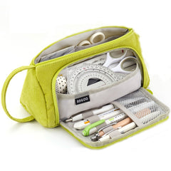 Angoo Student Large-Capacity Stationery Bag Portable Gift Cosmetic Bag, Black Corduroy, Grass Green  Corduroy, Bean Pink Corduroy, FD Snow, FD Light Pink