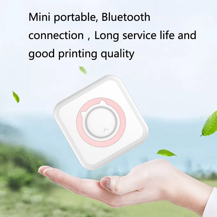 Convenient Pocket Mini Printer Student Wrong Question Thermal Bluetooth Mobile Phone Photo Data Note Printer, Blue, Pink