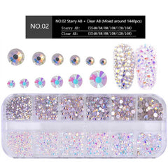 Nail Flat-back AB Crystal Strass 3D Charm Gems DIY Manicure Nail Art Decorations