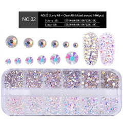 Nail Flat-back AB Crystal Strass 3D Charm Gems DIY Manicure Nail Art Decorations