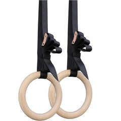 1 Pair Adult Fitness Gymnastics Training Wooden Rings Indoor Fitness Equipment, with 2.8cm Webbing 28mm, with 3.8cm Webbing 28mm, with 2.8cm Webbing 32mm, with 3.8cm Webbing 32mm