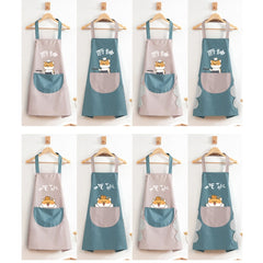 Home Kitchen Waterproof And Oil-Proof Apron Cute Cooking Work Apron, Colour: Foodie Light Pink (Ordinary), Foodie Light Pink (Ordinary), Foodie Water Blue (Ordinary), Chef Light Pink (Ordinary), Chef Water Blue (Ordinary), Foodie Light Pink (Hand Wipe)...