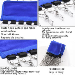 Portable Fabric Coat Hanger Hat Self-Adhesive Clip Travel Clothes Socks Foldable Hanger, Diving Material, Flannel
