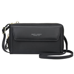 Baellerry Ladies Single Shoulder Messenger Bag Large Capacity Double Zipper Mobile Phone Bag, Red, Green, Blue, Black, Dark Pink, Light Pink