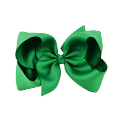 5 PCS 6 Inch Colorful Kids Girls Big Solid Ribbon Hair Bow Clips
