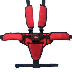 Baby Dining Chair Stroller Safety Strap Five-Point  Type A Version + Fixed Strap + Thick Shoulder Pad + Large Crotch Protector, Black, Red, Pink, Sky Blue, Grey