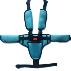 Baby Dining Chair Stroller Safety Strap Five-Point  Type A Version + Fixed Strap + Thick Shoulder Pad + Large Crotch Protector, Black, Red, Pink, Sky Blue, Grey