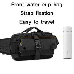 Ozuko 9450 Men Waterproof Waist Bag Sports Trend Shoulder Messenger Bag, Black, Khaki