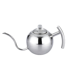 Hand Flush Pot Mocha Coffee Pot Stainless Steel Coffee Pot European Style Stainless Steel Teapot With Strainer, 1L, 0.85L