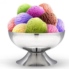 Stainless Steel Ice Cream Cup Ice Cream Goblet Bar Wine Glass, Specification：, A Short, B High