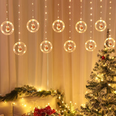 Christmas Decoration Lights USB Ring Doll 10 in 1 String Lights, Reindeer, Santa Claus, Christmas Tree, Snowman