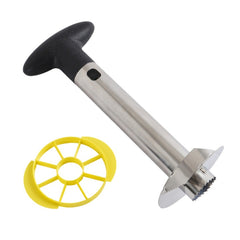 2 PCS Stainless Steel Pineapple Peeler Slicers Fruit Cutter Kitchen Tools, Pineapple Corer Slicer (Black handle), Pineapple Corer Slicer (Yellow handle), Pineapple Corer Slicer (Fruit Green handle)