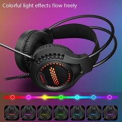 Smailwolf AK3 Headset Game Headphones Wired Luminous Desktop Computer Headset, Style:, 3.5mm Double Plug Black, USB Single-plug Black