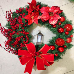 Christmas Decorations Cane Wreath Garland Door Hanger, 50cm, 25cm, 38cm