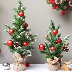 SYCT74 Christmas Decorations White PE Red Fruit Mini Christmas Tree, 40cm, 50cm