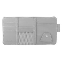 2 PCS Auto Sun Visor Card Clip Business Card Glasses Clip Zipper Car Mobile Phone Document Folder, Gray, Beige, Black, Red, Pink, Blue