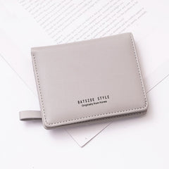 BATSIOE Short Type Ladies Wallet Small Fresh Two-Fold Student Bag Simple Multi-Card Coin Purse, Black, Blue, Pink, Gray, Green, Lotus Pink