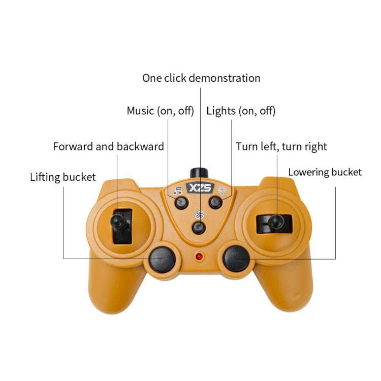 2.4G Remote Control Nine-Channel Crawler Heavy Bulldozer Children Remote Control Toy Alloy Excavator, 1031 Alloy Excavator