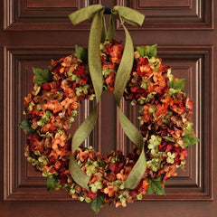 Hydrangea Wreath Door Hanging Artificial Flower Christmas Ornament, Size: 35cm, 30cm, 35cm