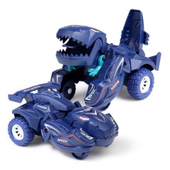 2 PCS Dinosaur Deformation Car Children Inertial Sliding Car Model Toy, Orange, Blue, Rose Red, Cyan