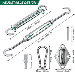 24 in 1 304 Stainless Steel Fixed Shade Sail Accessories Diamond Buckle Flower Basket Spring Buckle, Spec:, 24 PCS / M6 Set, 24 PCS / M8 Set, 24 PCS / M6 Set (Yellow), 24 PCS / M8 Set (Yellow)