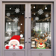 1set Christmas Window Grille Sticker Santa Claus Elk Glass Window Decoration, XC008, XC009, BQ027