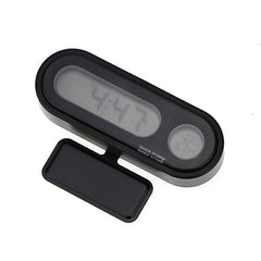K02 Car Electronic Clock Temperature Meter Night Light LED Temperature Time Meter, 2 in 1 Black Blue Light