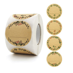 Rolled Handwritten Kraft Paper Sticker Gift Wedding Baking Decoration Label, 2 Inch / 50mm