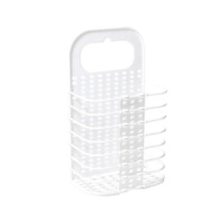 Household Bathroom Wall-Mounted Perforation-Free Folding Dirty Clothes Basket Toy Storage Basket, White, Grey