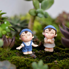 4 PCS Boys and Girls Micro Landscape Ornaments Toy House Decorations, Random Style Delivery, 4 PCS Boys and Girls House Decorations