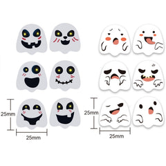 Halloween Ghost Emoticon Stickers Children Gift Decoration Food Sealing Stickers, 25x25mm