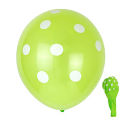 100 PCS FY-10280 12 Inch Dot Party Decorative Balloon Wedding Scene Arrangement Latex Balloon, Black White Dot, Green White Dot, Pink White Dot, Red White Dot, Deep Blue White Dot, Light Blue White Dot, Yellow White Dot, Rose Red White Dot             ...