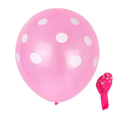 100 PCS FY-10280 12 Inch Dot Party Decorative Balloon Wedding Scene Arrangement Latex Balloon, Black White Dot, Green White Dot, Pink White Dot, Red White Dot, Deep Blue White Dot, Light Blue White Dot, Yellow White Dot, Rose Red White Dot             ...
