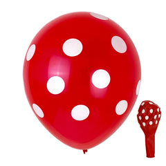 100 PCS FY-10280 12 Inch Dot Party Decorative Balloon Wedding Scene Arrangement Latex Balloon, Black White Dot, Green White Dot, Pink White Dot, Red White Dot, Deep Blue White Dot, Light Blue White Dot, Yellow White Dot, Rose Red White Dot             ...