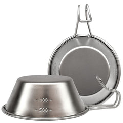 Campingmoon S220 Outdoor Portable Thickened Stainless Steel Bowl Camping Multi-Purpose Cutlery