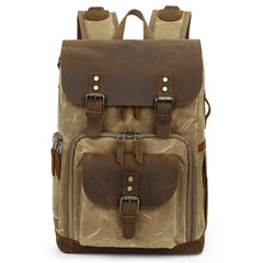 K-86 Casual Shoulder Camera Bag Contrast Waterproof Batik Canvas Single Digital Camera Photo Backpack, Yellow, Khaki, Gray, Green