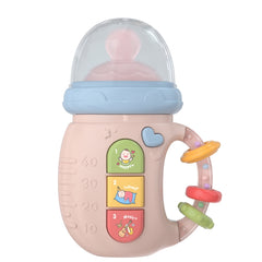 Early Education Baby Toy Newborn Light And Music Electric Comfort Milk Bottle Rattle, Blue, Pink