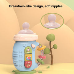 Early Education Baby Toy Newborn Light And Music Electric Comfort Milk Bottle Rattle, Blue, Pink