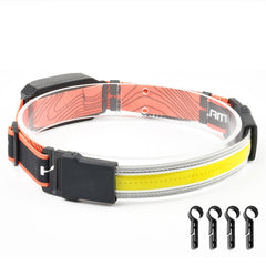 Large Flush COB Headlight Outdoor Camping SMD Headlight, Style:, Rechargeable, Dry Battery, Rechargeable+4 Buckles