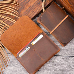 Crazy Horse Skin  Passport Bag Document Holder Retro Boarding Pass Wallet Card Holder, Brown, Black, Ink Green, Wine Red, Blue, Coffee