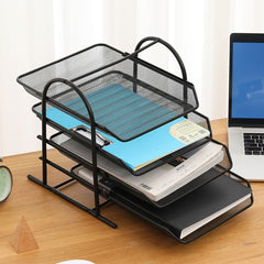 Net-Shaped File Rack Data Storage Frame Storage Rack Metal File Management Rack,Style:, Two-layer, Three-layer, Four-layer, Horizontal Single Layer, Vertical Single Layer