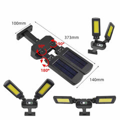 TG-TY097 2-Heads Solar Light Outdoor Human Body Induction Wall Lamp Garden Street LED Light, 200 COB