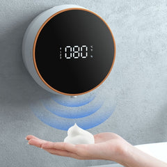 W1 Wall-Mounted Smart Infrared Sensor USB Charging Foam Soap Dispenser, White, Black