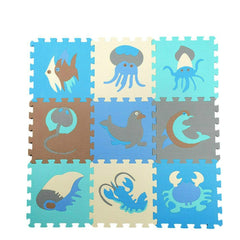 9pcs / Set Splicing Mobilization EVA Marine Foam Mats Children Educational Toys Puzzle Anti-skid And Anti-fall Crawling Mat