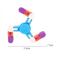 10 PCS Bicycle Chain Track DIY Toys Bone Stenosis 4 Angle Variety Fingertip Spinner, Random Color Delivery
