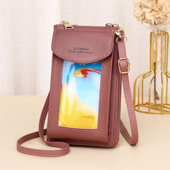 JLF012 Touch Screen Mobile Phone Bag Women Messenger Shoulder Bag, Red Wine, Black, Deep Pink, Light Pink, Light Blue, Light Green, Brown, Khaki