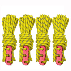 Outdoor Camping Tent Canopy Wind Rope Luminous Multi-Function Wind Rope Buckle Tent Fixed Rope, 4m x 4 Rolls, 4m x 6 Rolls