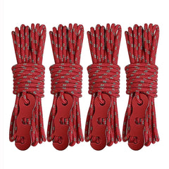 Outdoor Camping Tent Canopy Wind Rope Luminous Multi-Function Wind Rope Buckle Tent Fixed Rope, 4m x 4 Rolls, 4m x 6 Rolls