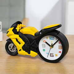 Motorcycle Alarm Clock Ornaments Creative Child Gift Clock, Blue Motorcycle Racing, Red Motorcycle Racing, Yellow Motorcycle Racing, White Motorcycle Racing