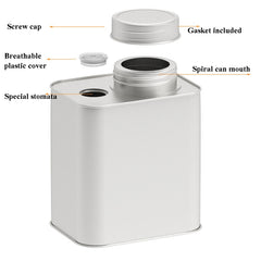 Square Tinplate Metal Sealed Cans Coffee Bean Powder Tin Cans, Specification: With Air Valve, With Air Valve, Without Air Valve